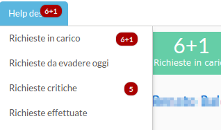 Menu degli elenchi di pertinenza dell'utente Risolutore o Agente nel software di Help Desk