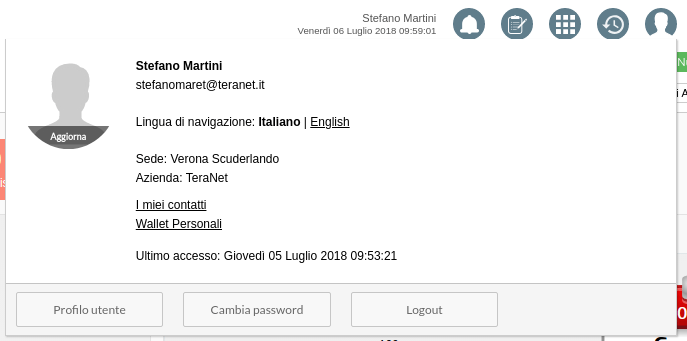 Gestione del profilo personale